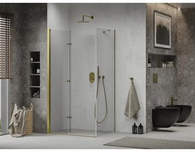 Mexen Lima sprchovací kút 70x80 cm, priehľadná, zlatá, 856-070-080-50-00