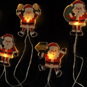 SOLIGHT LED okenná reťaz - Santa, 6x LED, prísavná, 120cm, 2x AA