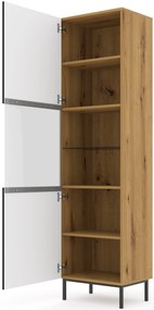 Vitrína 1DS Rowanna (dub artisan + čierna). Akcia -20%. Vlastná spoľahlivá doprava až k Vám domov. 1125021