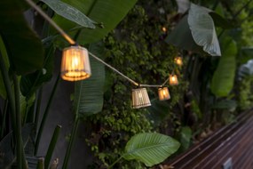 Záhradná girlanda Okinawa, solárna – jutový kábel
