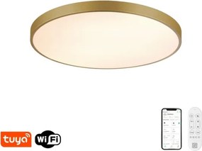 Immax NEO 07311L-LED Stmievateľné stropné svietidlo SEMPLICI 96W/230V priemer 80 cm Wi-Fi Tuya zlaté + diaľkové ovládanie
