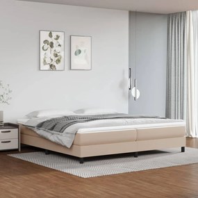 Boxspring posteľ s matracom kapučínová 200x200 cm umelá koža 3144284