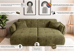 Zelená ženilková pohovka s leňoškou 252 cm Nelia Big – Ropez