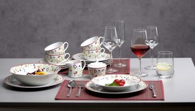 Jedálenský servis (12 dielov) Shanti, farebné kvety