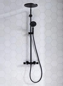 Hansgrohe Raindance Select S, Showerpipe 240 1jet PowderRain s termostatom, čierna matná, HAN-27633670
