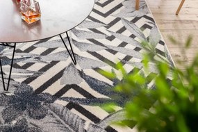 Koberec HEOS 78540 krém / nebeský LÍSTIE DŽUNGĽA