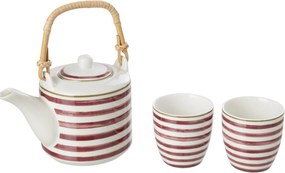Sada kanvička a 2 hrnčeky Burgundy & Olive - 16 * 11,5 * 12 cm / 600ml