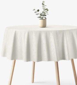 Goldea sviatočný okrúhly teflónový obrus - smotanový s veľkými ornamentmi Ø 120 cm