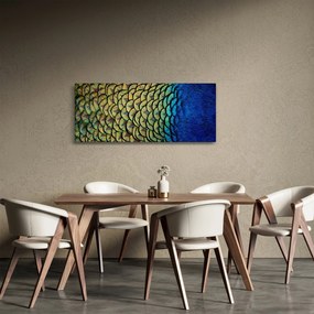 Obraz - Pávie perie (120x50 cm)