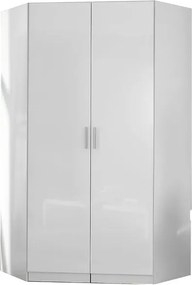 Sconto Rohová skriňa CELIA biela/vysoký lesk