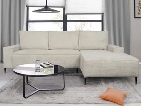 Rohová sedačka Aarnus, krémová štruktúrovaná látka%