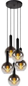 Lucide 45402/15/30 - Luster na lanku MARIUS 5xE27/40W/230V čierna