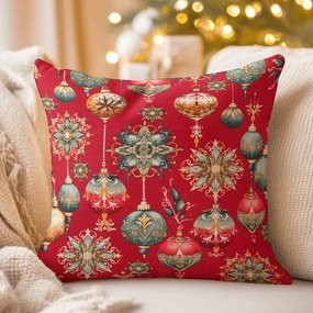 Biante Bavlnená obliečka na vankúš Sandra SA-528 Vianočné banky na červenom 60 x 60 cm