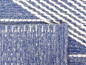 Vlnený koberec 80 x 150 cm svetlobéžová/modrá DATCA Beliani