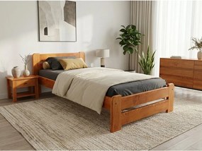 Posteľ Laura 80 x 200 cm, jelša Rošt: S latkovým roštom, Matrac: Matrac DELUXE 10 cm