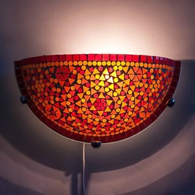 Turecká nástenná lampa s vypínačom Moon mozaika FIRE 30*17