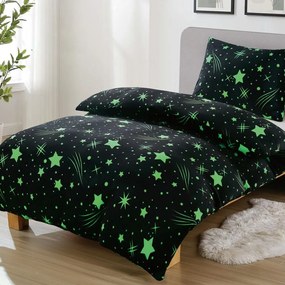 Jemné mikroplyš obliečky Homa DEBORAH STAR BLACK 140x200 cm