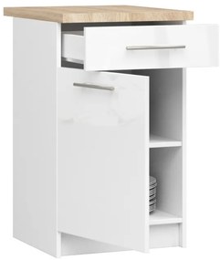 Spodná kuchynská skrinka s doskou OLIWIA S50 SZ1 biela, lesk