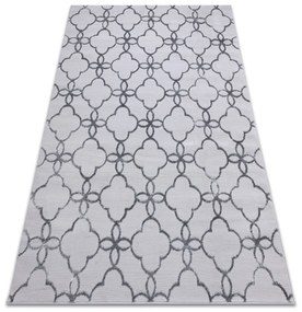 Moderný MEFE koberec   8504  Ďatelina  , Kvetiny - Štrukturálny,  dve vrstvy  rúna tmavosivá