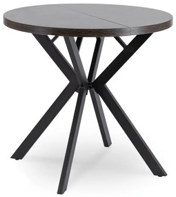 JAKS Okrúhly rozkladací stôl 80 - 160 cm čierny Dorian