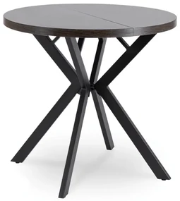 JAKS Okrúhly rozkladací stôl 80 - 160 cm čierny Dorian