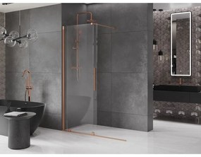 Mexen Velar, posuvné dvere do otvoru typ Walk-In 140 cm, 8mm číre sklo, medená matná, 871-140-000-03-65