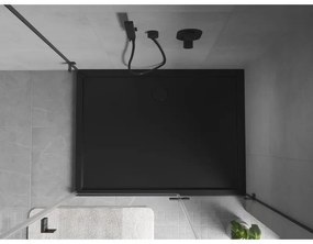 Mexen Flow, obdĺžniková sprchová vanička, slim, 80 x 110 cm, čierna matná, 46R708011