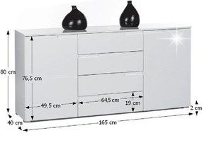 Skriňa SPICE, lesklá biela