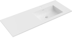 Mexen Otis, umývadlo na zapustenie 121 x 46,5 cm, pravé, biele matné - 25181201P