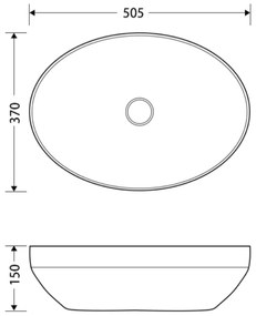 Aqualine Aqualine, Keramické umývadlo na dosku, 50,5x37 cm, biela, 50361
