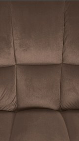 Barová stolička Damaso W - zamat, biely rám - Hnedá