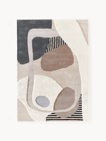 Ručne tkaný vlnený koberec's reliéfnou štruktúrou Rosco