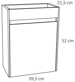 Kúpeľňový nábytok s umývadlom Differnz HURA L biela/antracit 63,5 x 40 x 22 cm 38.006.14