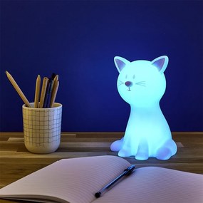 LED detské nočné svetlo CATTY 19cm, biela