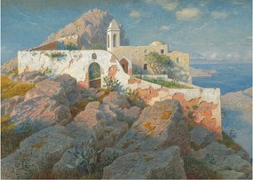 Sklenený obraz - William Stanley Haseltine, Santa Maria a Cetrella, Anacapri, reprodukcia (70x50 cm)