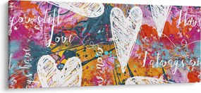 Obraz - Srdce na abstraktnom pozadí (120x50 cm)
