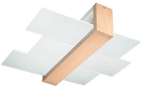 Sollux SL.0076 - Stropné svietidlo FENIKS 2 2xE27/60W/230V prírodné drevo