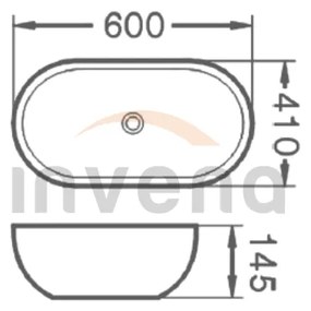 Invena Teja, umývadlo na dosku 600x420x145 mm, biela lesklá, INV-CE-09-001-C