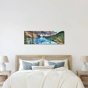 Obraz - Moraine lake (s hodinami) (90x30 cm)