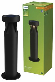 Philips Avery vonkajšie solárne stĺpové LEDsvietidlo čierne, 1,8 W, 200 lm, 2700 K