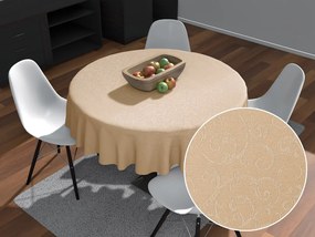 Biante Teflónový okrúhly obrus TF-092 Ornamenty - béžová light Ø 70 cm