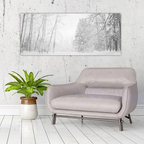 Obraz - Drevené mólo v zime (120x50 cm)
