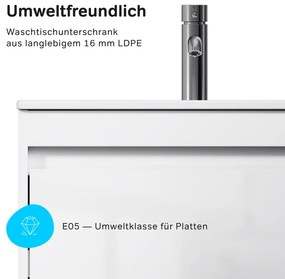 Skrinka s umývadlom 60 AM.PM Spike MPA-FHX0602WG-WCC0602WG závesná, 2 zásuvky, lesklá biela