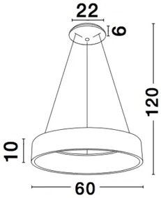 Moderný luster Rando 60 4000K biele