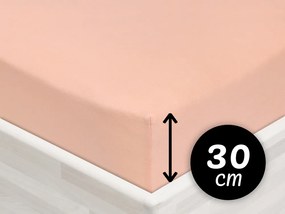 Jersey napínacie prestieradlo na vysoký matrac JR-005 Svetlo broskyňové 180 x 220 - výška 30 cm