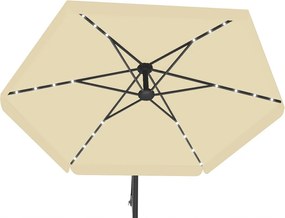 Garden Line 3 M BEŽOVÝ ZÁHRADNÝ SLNEČNÍK „BANANA“ S LED OBALOM