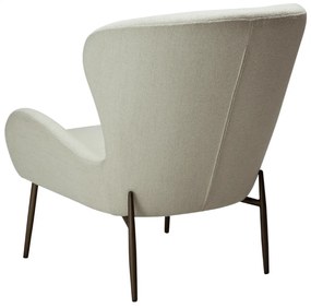GLAM ČALÚNENÉ LOUNGE KRESLO bone white/antique brass