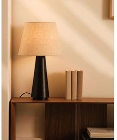 Čierno-béžová stolová lampa s textilným tienidlom (výška 60 cm) Torrent – Kave Home