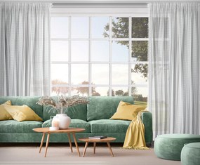 ZÁVES NA PÁSKE ADORA 140X270 CM BIELA