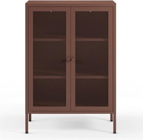 Vínovočervená kovová skrinka 70x100x40 cm Fayna – Marckeric